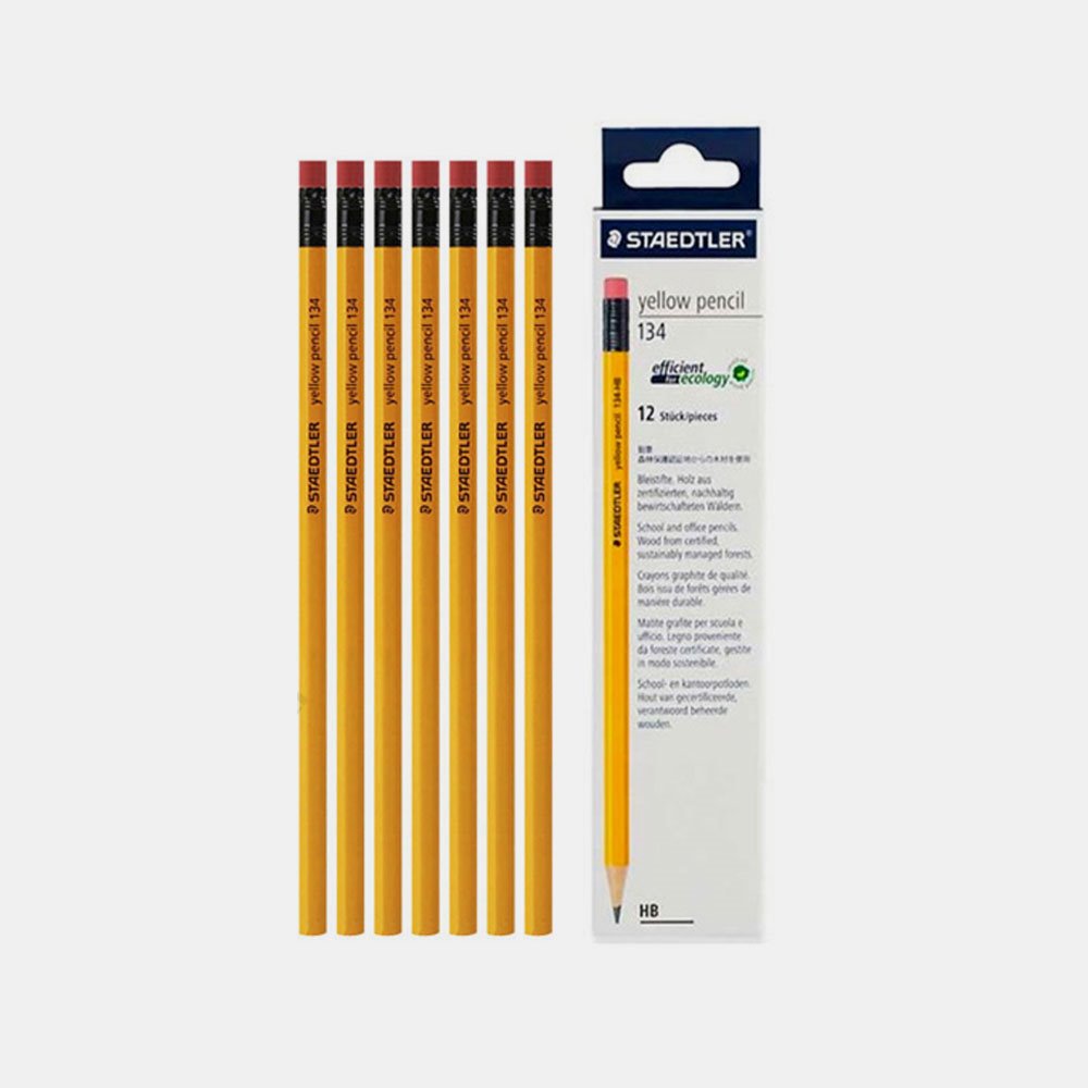 스테들러 연필 134지우개연필 옐로우연필 HB,B,2B